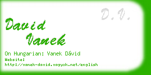 david vanek business card